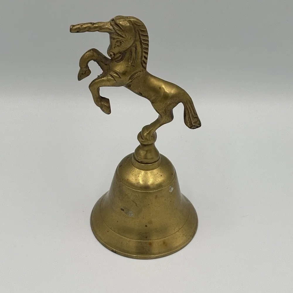 Vintage‎ Brass Bell Unicorn /Horse Fantasy Handle Collectible Vintage Bell